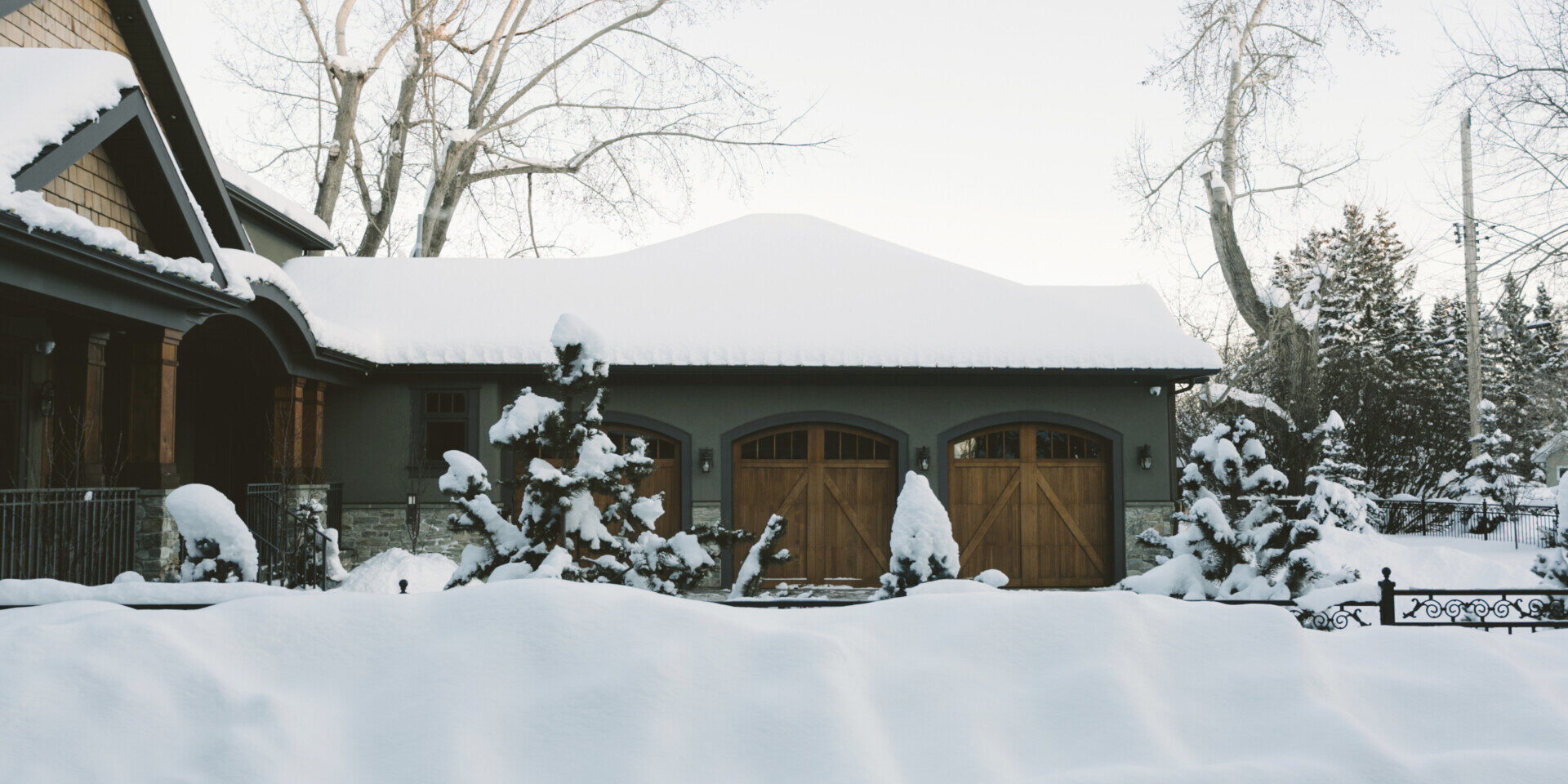 gutter with snow cleaning