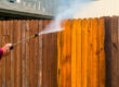 power washing fence