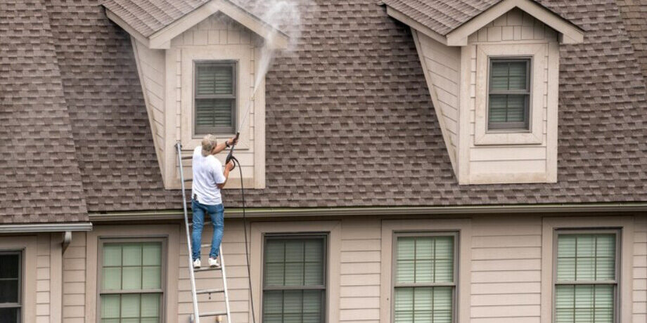 DIY roof cleaning diy roof cleaning by a man