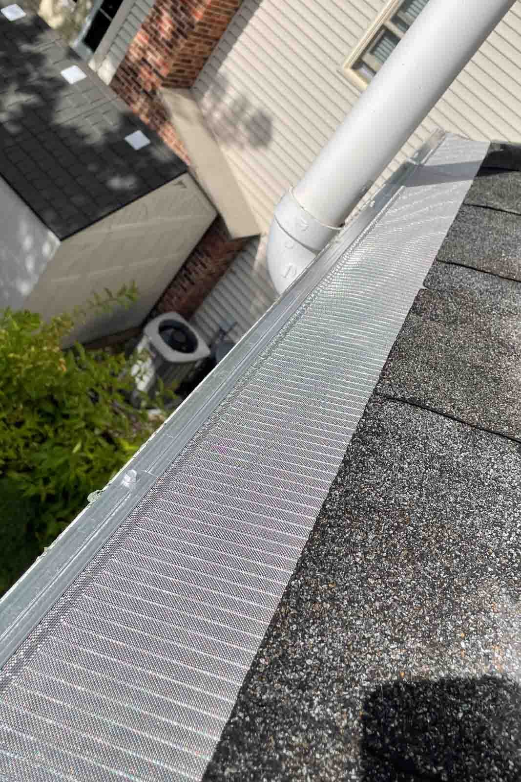 gutter cleaning Hinsdale Naperville IL debris along roofline gutter