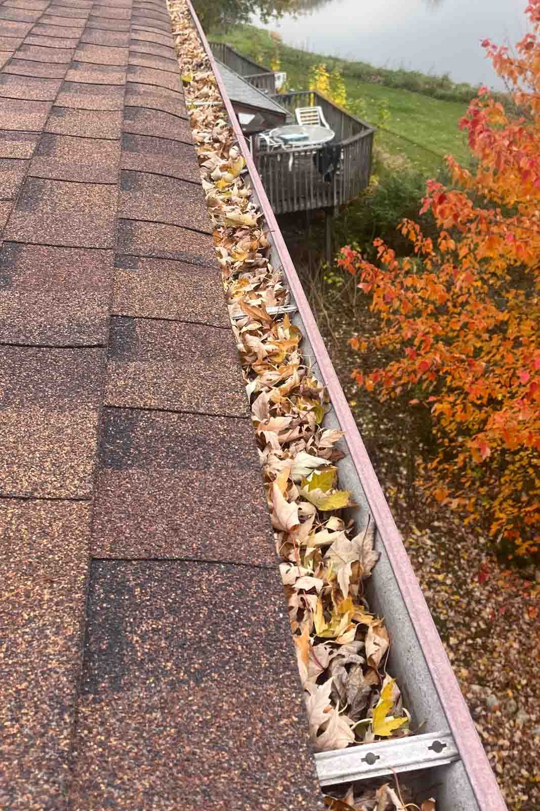 gutter cleaning Hinsdale Naperville IL leaf buildup removal service