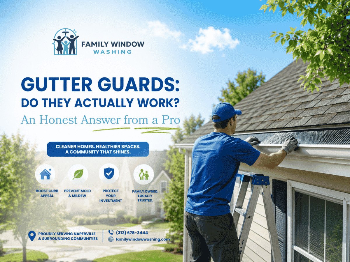 Gutter guards protecting a home's gutters from leaves and debris