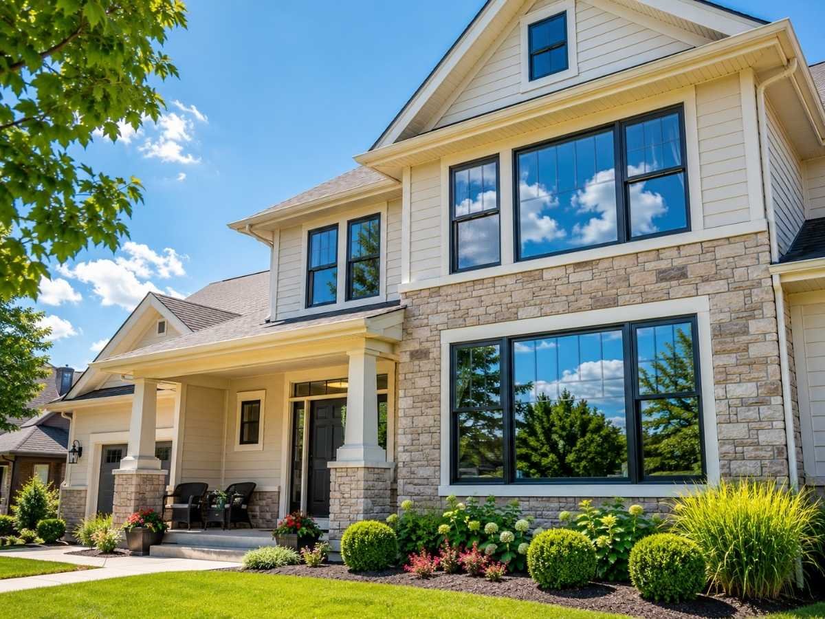 Summer Window Washing on a residential home in Illinois