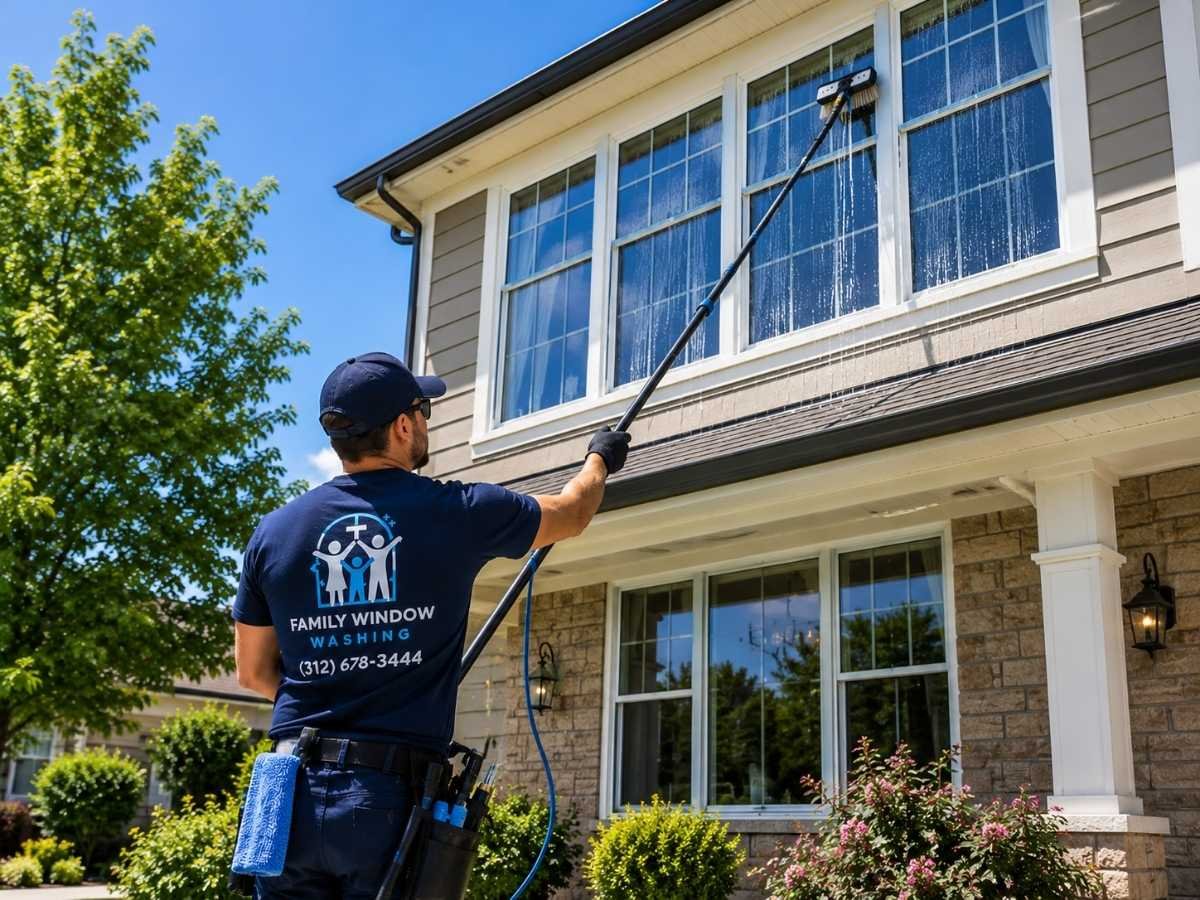 Summer Window Washing by professional window cleaners in Southwest Chicago suburbs