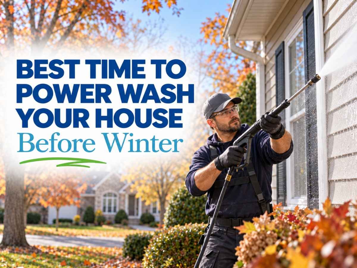 power washing before winter service cleaning a home exterior in the Naperville area
